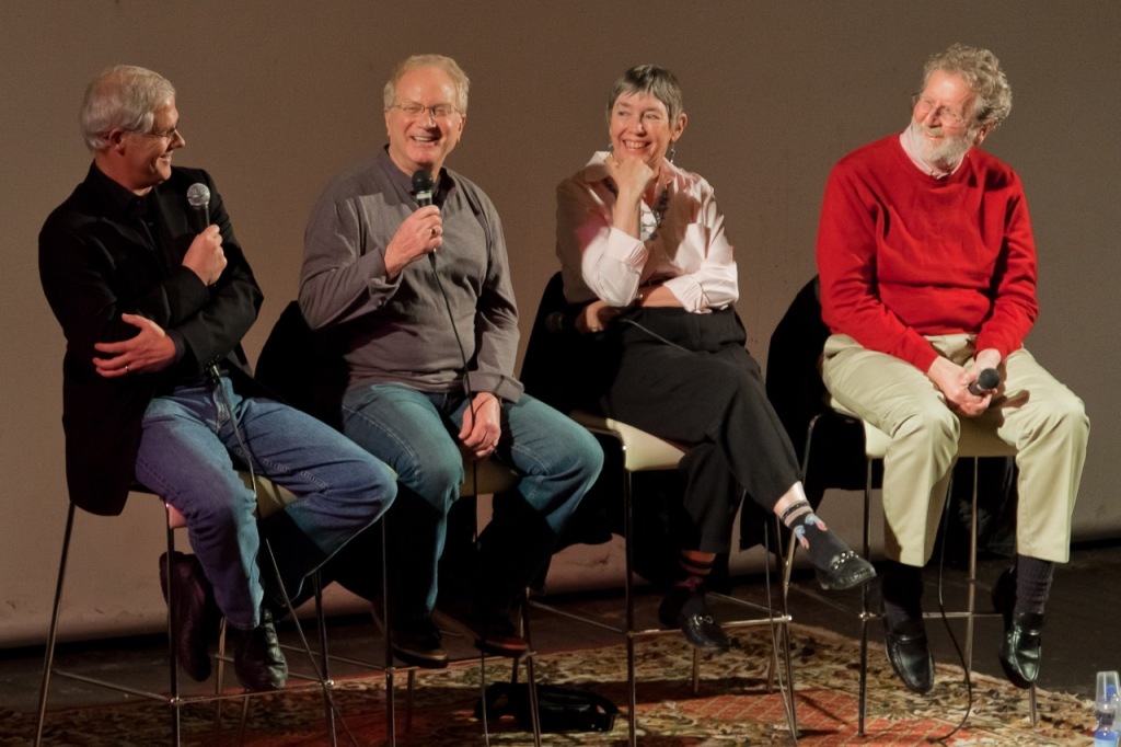 Linda with colleagues Michael Hauge, Syd Field and John Truby in Las Vegas Linda Seger and colleagues at Screenwriting Summit in Las Vegas (2012)
